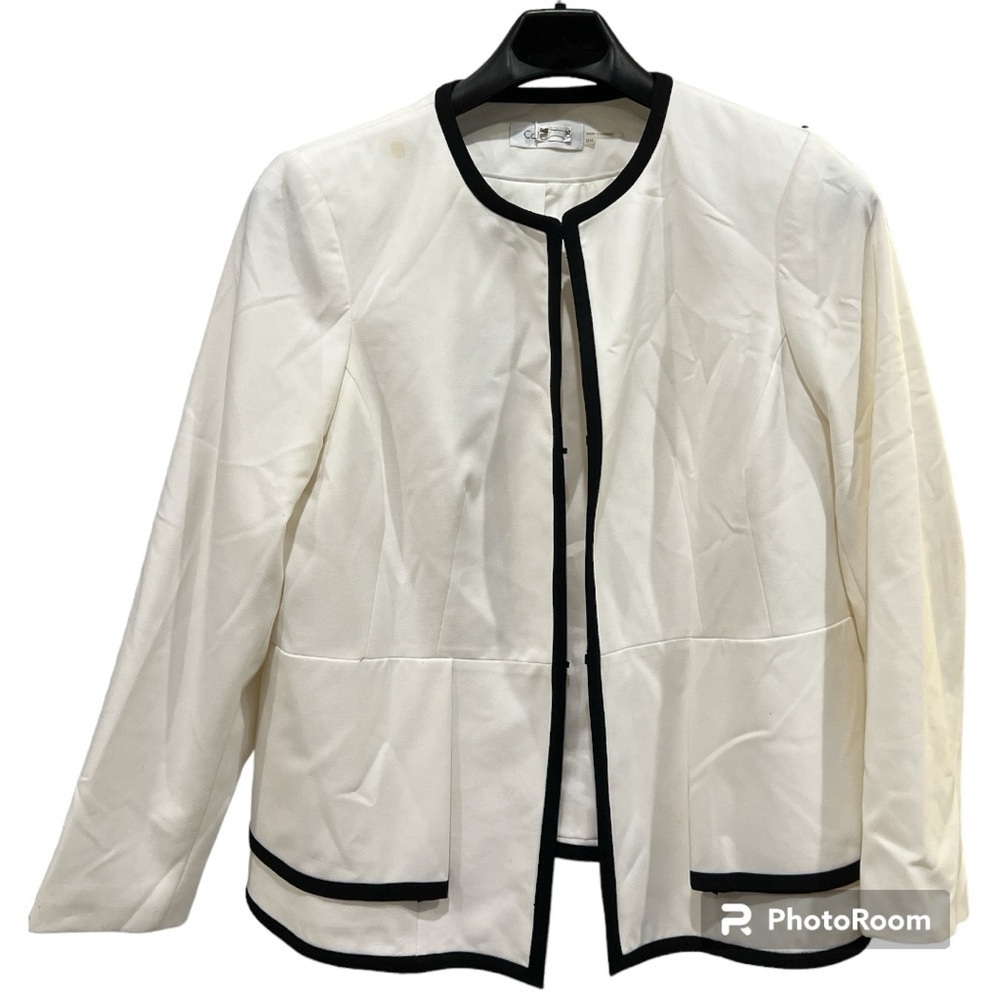 Calvin Klein 16W White Black Suit Jacket Blazer